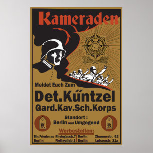 Affiche Récréation allemande Kameraden de l'affiche WW1