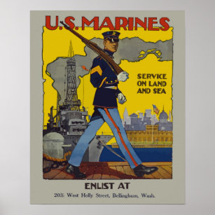 Affiche Recrutement maritime vintage