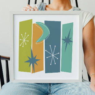Affiche Rectangles Atomiques Boomerang Starburst Milieu de