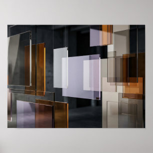Affiche Rectangles de verre translucide superposés sur un