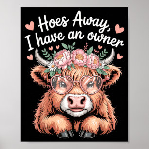Affiche Reculez, j'ai un propriétaire Vache mignonne Mème