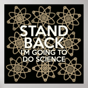 Affiche RECUlez JE VAIS FAIRE DE LA SCIENCE Vintage