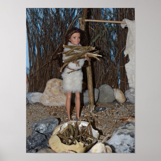 Affiche Récupération du bois pour le feu. (Devant)