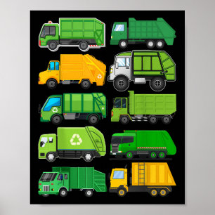 Affiche Recyclage des déchets de déchets de camionnette An