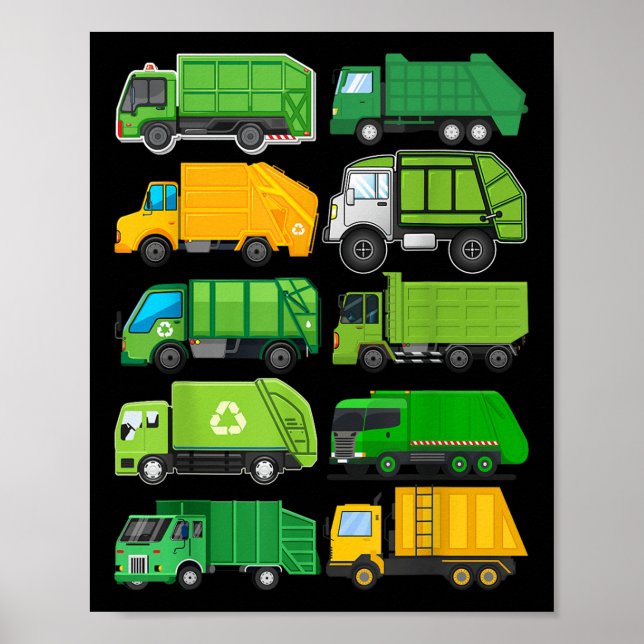 Affiche Recyclage des déchets de déchets de camionnette An (Devant)