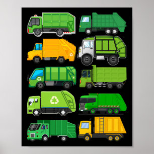 Affiche Recyclage Garge Camion Anniversaires de enfants Ca