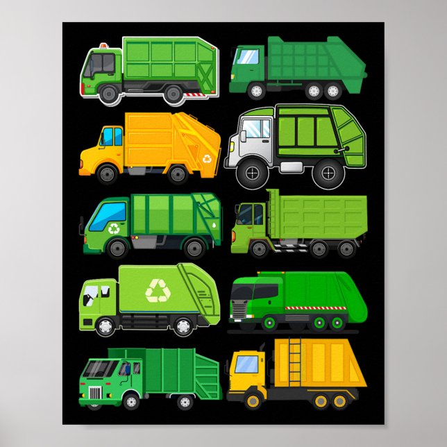 Affiche Recyclage Garge Camion Anniversaires de enfants Ca (Devant)