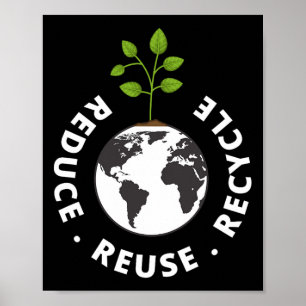 Affiche Recyclage Jour des terres Cadeau Environnement Réd