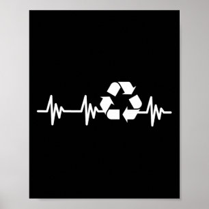 Affiche Recyclage jour des terres Heartbeat Recyclage Pour