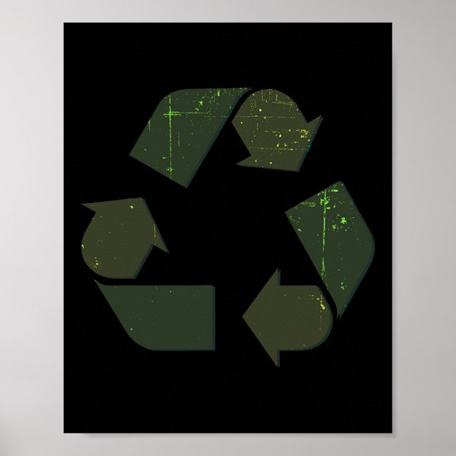 Affiche Recyclage Logo Jour des terres Costume Cadeaux Rec (Devant)