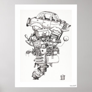 Affiche Recycle (1970) vintage illustré