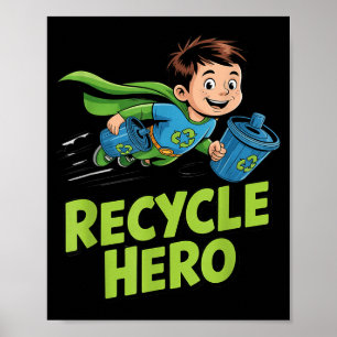 Affiche Recycle héros enfants jour de la terre