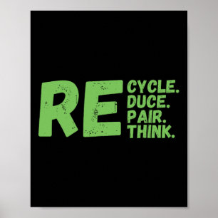 Affiche Recycle Réduire Réparer Repair Repenser l'activism