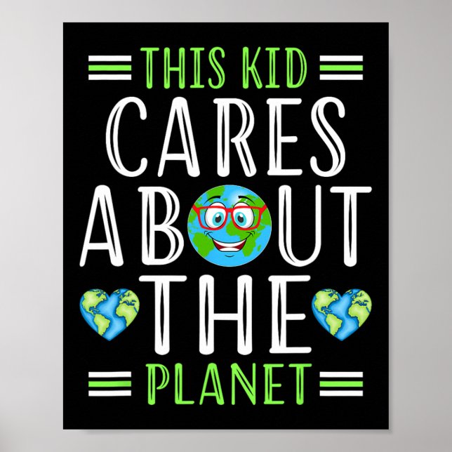 Affiche Recycler Ce Enfant S'Occupe Planète Sauver Monde H (Devant)