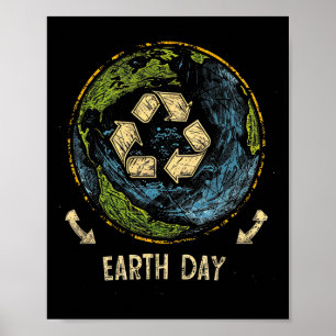 Affiche Recycler Jour des terres Nature Planète Arbre de c