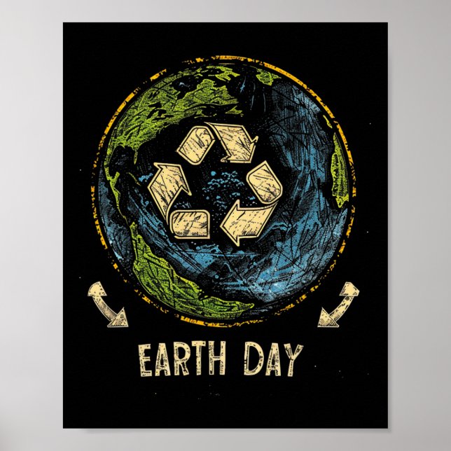 Affiche Recycler Jour des terres Nature Planète Arbre de c (Devant)