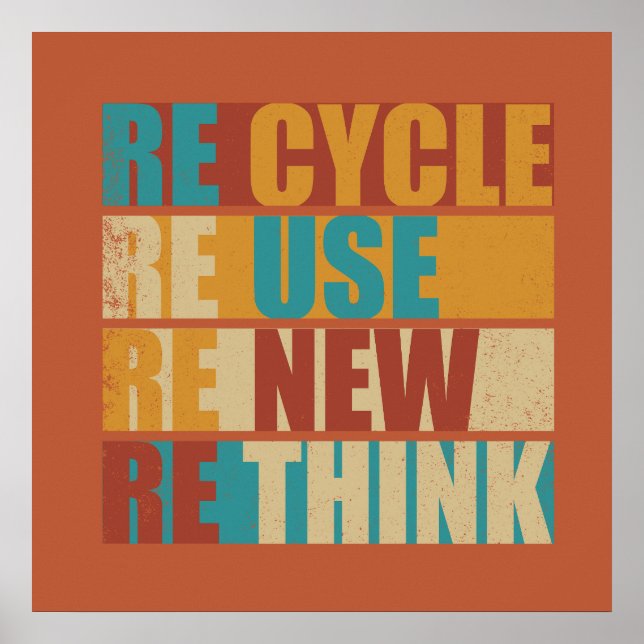 Affiche Recycler réduire réutiliser renouveler repenser (Devant)