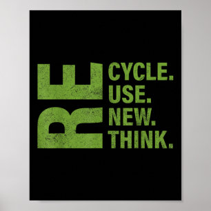 Affiche Recycler réutiliser Renouveler l'environnement de
