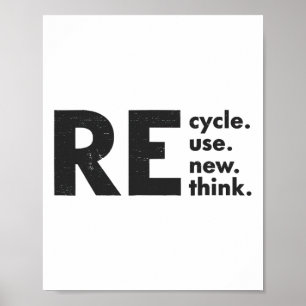 Affiche Recycler réutiliser Renouveler l'environnement de