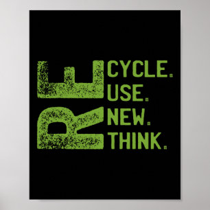 Affiche Recycler réutiliser Renouveler l'environnement de