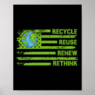 Affiche Recycler réutiliser Renouveler l'environnement de