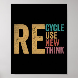 Affiche Recycler réutiliser Renouveler l'environnement de