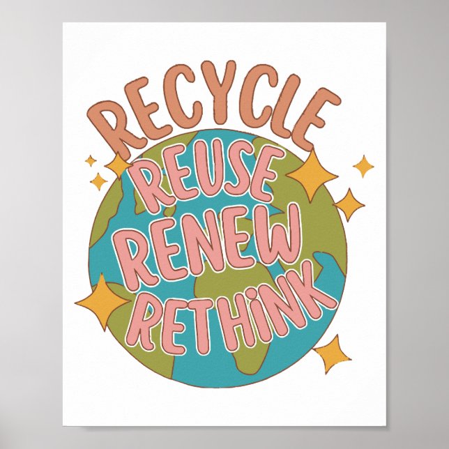 Affiche Recycler réutiliser Renouveler repenser (Devant)