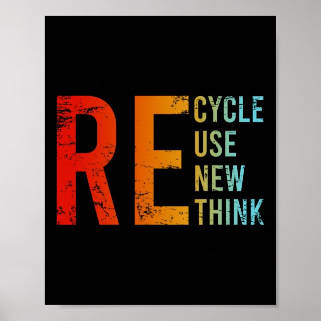 Affiche Recycler Réutiliser Renouveler Repenser Activisme  (Devant)