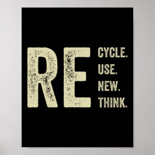 Affiche Recycler Réutiliser Renouveler Repenser Crise De l