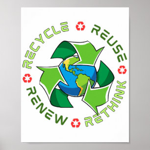 Affiche Recycler, Réutiliser, Renouveler, Repenser. Sauvez