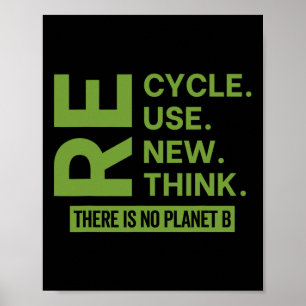 Affiche Recycler Réutiliser Repenser Il N'Y A Pas De Planè