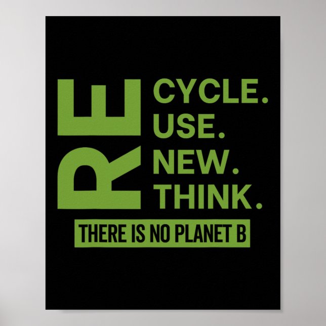 Affiche Recycler Réutiliser Repenser Il N'Y A Pas De Planè (Devant)
