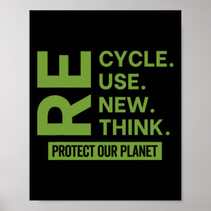 Affiche Recycler Réutiliser Repenser Repenser Protéger not