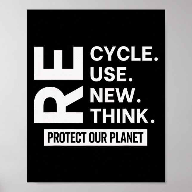 Affiche Recycler Réutiliser Repenser Repenser Protéger not (Devant)