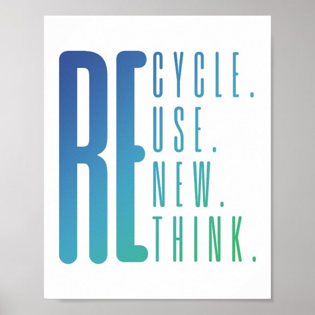 Affiche Recycler Réutiliser Réutiliser Repenser (Devant)