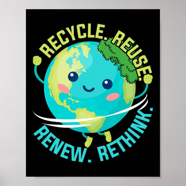 Affiche Recycler Réutiliser Réutiliser Repenser Jour des t (Devant)