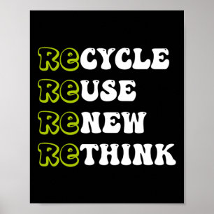 Affiche Recycler Réutiliser Réutiliser Repenser Pour Recyc