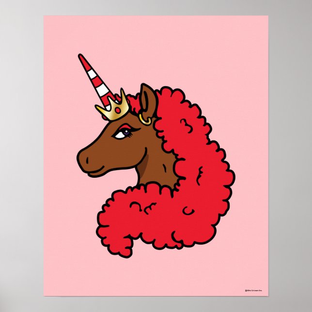 Affiche Red Afro Unicorn (Devant)