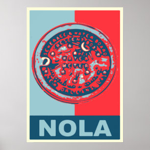 Affiche Red and Blue NOLa Water Meter
