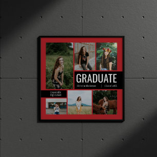Affiche Red & Black 6 Photo Graduation