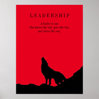 Affiche Red Black Pop Art Leadership Wolf Howling