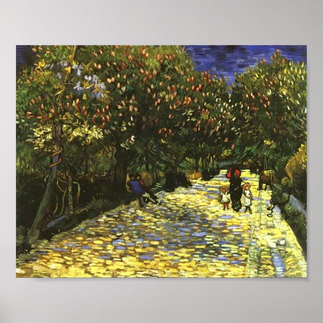 Affiche Red Chestnuts in Arles Park, Van Gogh Fine Art (Devant)