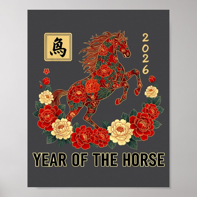 Affiche Red Chinese New Year Of The Horse 2026 Chinese Zod (Devant)