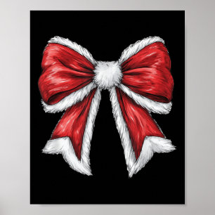 Affiche Red Christmas Coquette Bow Père Noël