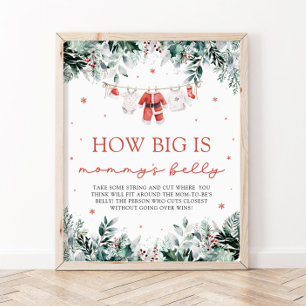 Affiche Red Christmas Père Noël Baby How Big Is Maman's Be