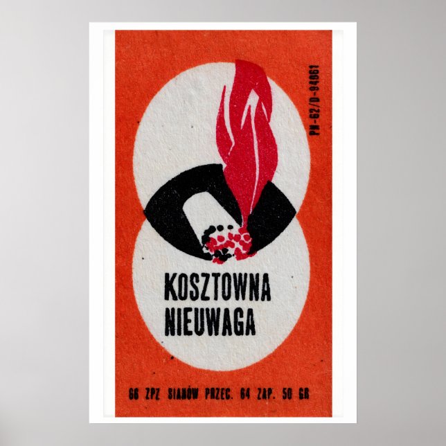 Affiche Red Flame and Matchstick Matchbox Art Print (Devant)