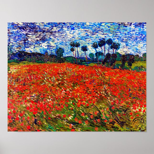 Affiche Red Flower Field, Van Gogh (Devant)
