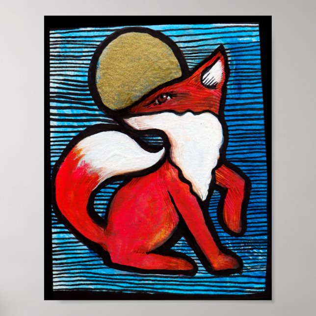 Affiche Red Fox Pleine lune Loyal Renards Loyal LuneEnfant (Devant)