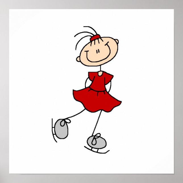 Affiche Red Girl Ice Skater T-shirts and Gifts (Devant)