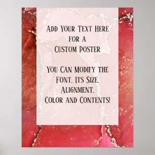 Affiche Red & Gold Abstract Alcohol Ink Fluid Art DIY